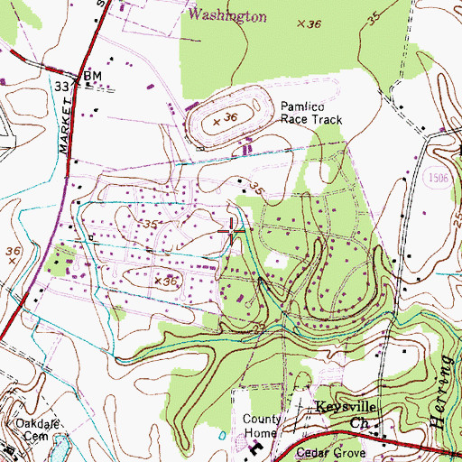 Topographic Map of Smallwood, NC