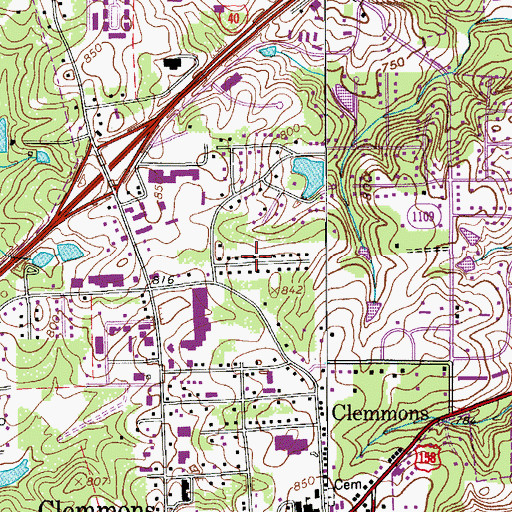Topographic Map of Rollingreen, NC