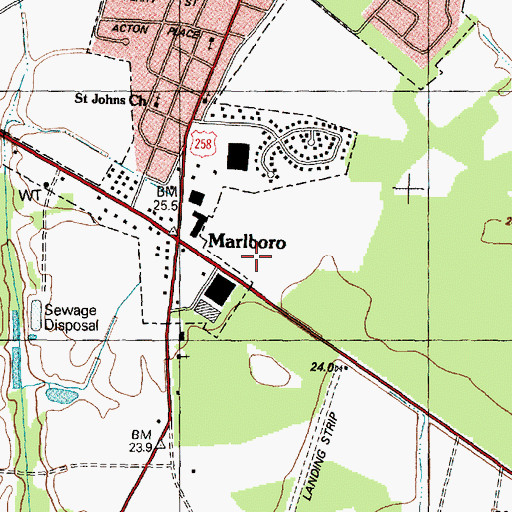Topographic Map of Bright Leaf Shopping Center, NC