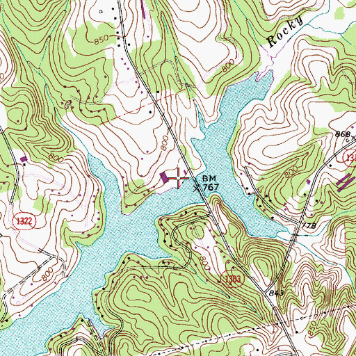 Topographic Map of Skippers Landing, NC