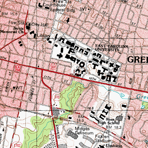 Topographic Map of Blount House, NC