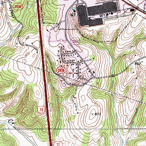 Topographic Map of Glenn Echo, NC