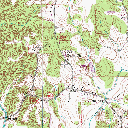 Topographic Map of Dulins Post Office (historical), NC