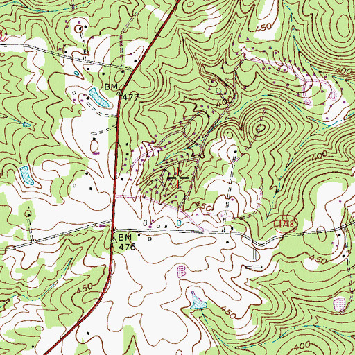 Topographic Map of Fearrington Village, NC