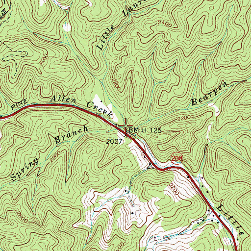 Topographic Map of Allen Creek, NC