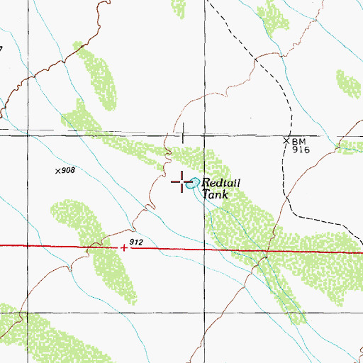 Topographic Map of Redtail Tank, AZ