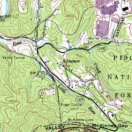 Topographic Map of Altapass, NC