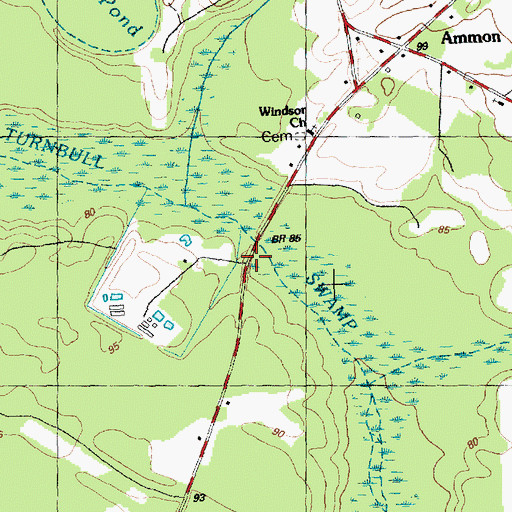 Topographic Map of Ammon Ford, NC