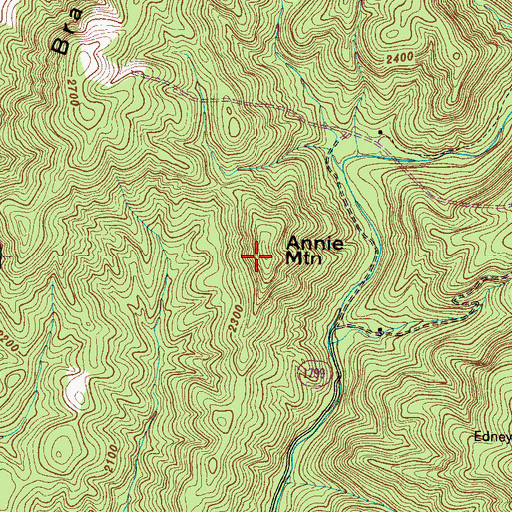 Topographic Map of Annie Mountain, NC