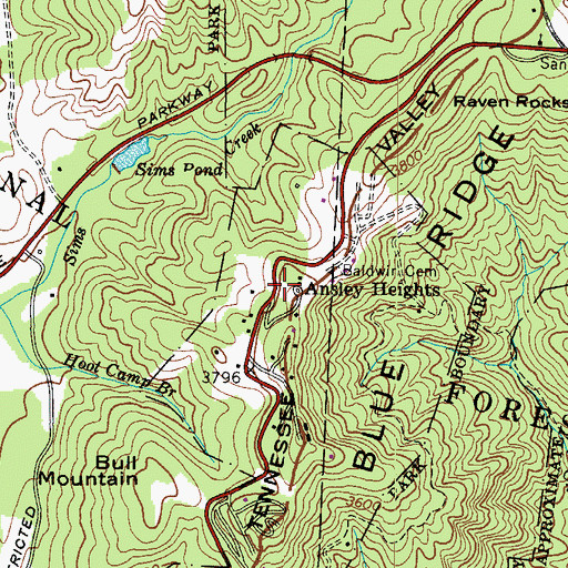 Topographic Map of Ansley Heights, NC