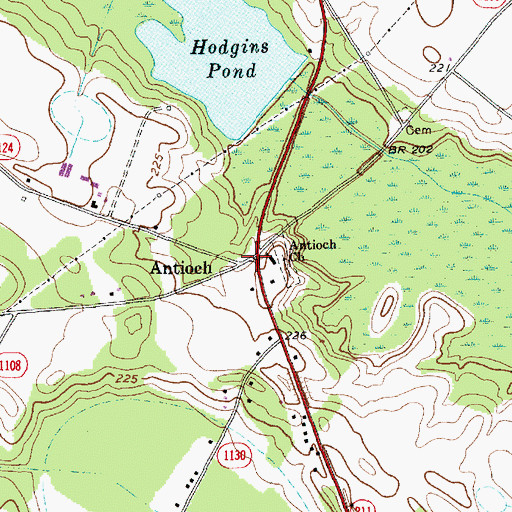Topographic Map of Antioch, NC