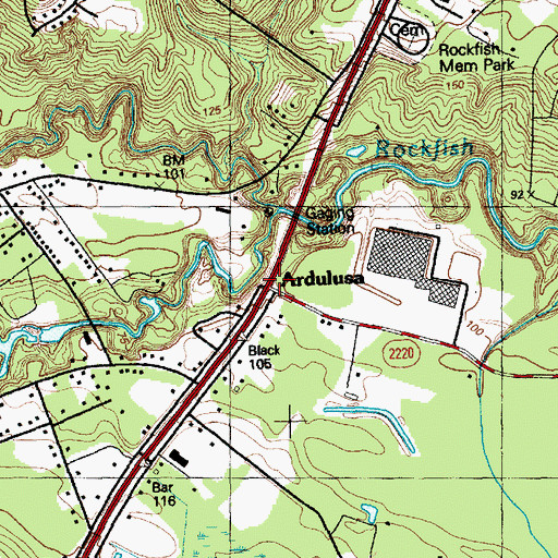 Topographic Map of Ardulusa, NC