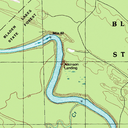 Topographic Map of Atkinson Landing, NC