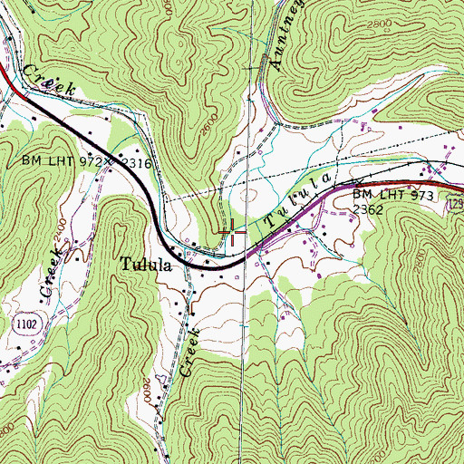 Topographic Map of Auntney Branch, NC