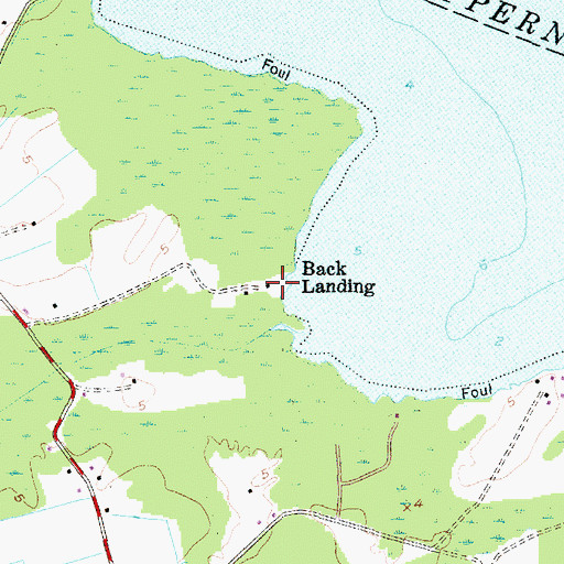 Topographic Map of Back Landing, NC