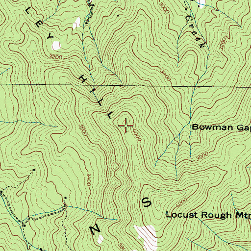 Topographic Map of Bailey Hill, NC