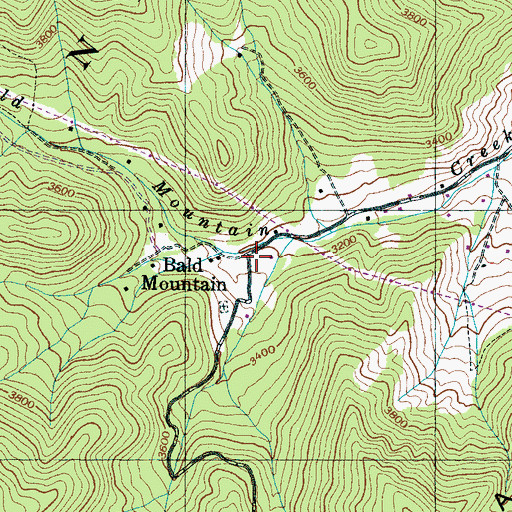 Topographic Map of Bald Mountain, NC