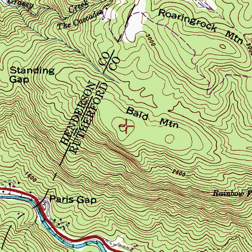 Topographic Map of Bald Mountain, NC