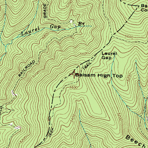 Topographic Map of Balsam High Top, NC