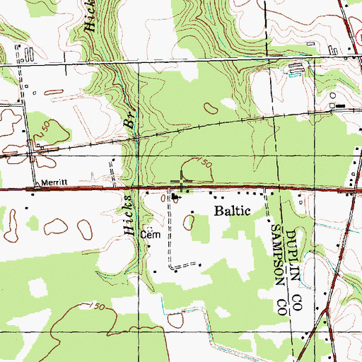 Topographic Map of Baltic, NC