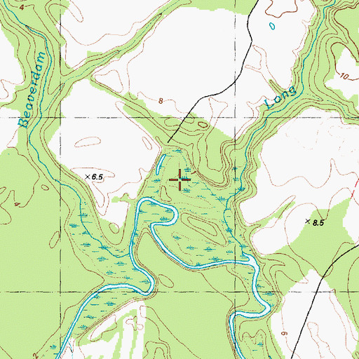 Topographic Map of Banks Landing, NC