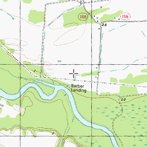 Topographic Map of Barber Landing, NC