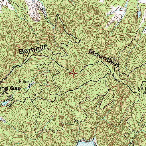 Topographic Map of Barnhill Mountain, NC