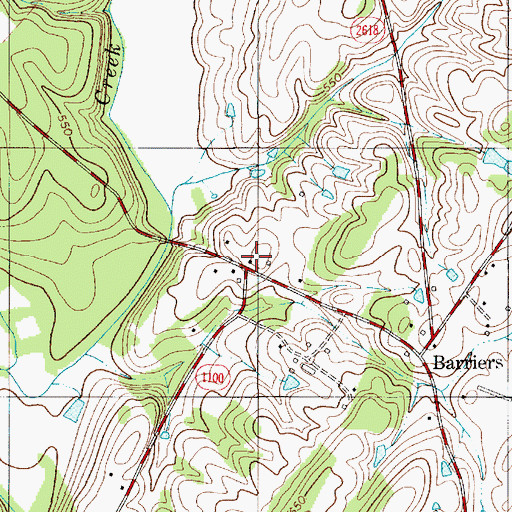 Topographic Map of Barriers Mill, NC