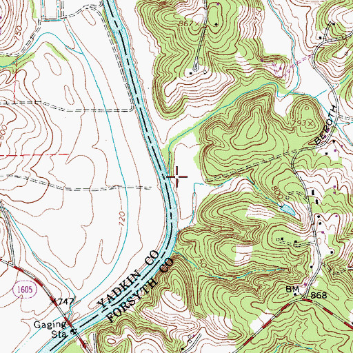Topographic Map of Bashavia Creek, NC