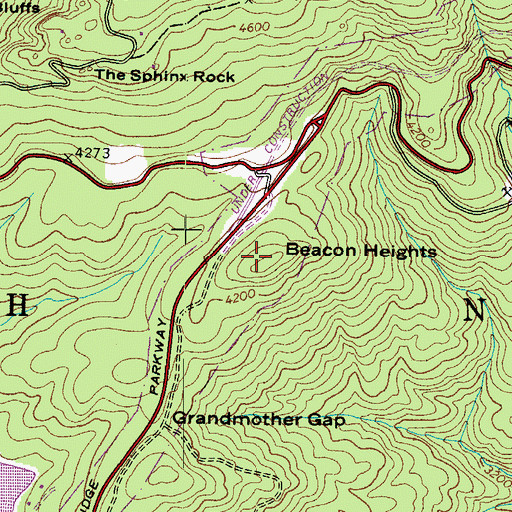 Topographic Map of Beacon Heights, NC