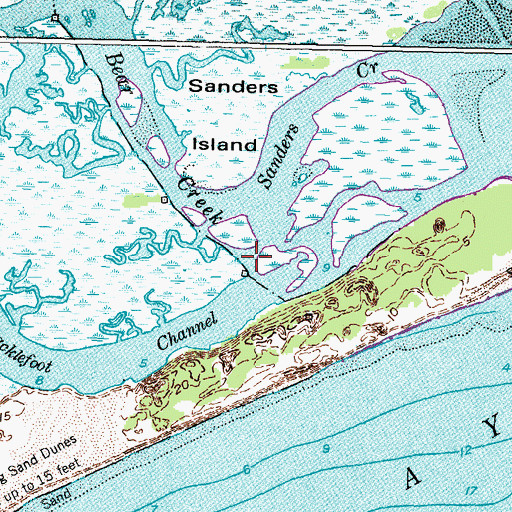 Topographic Map of Bear Creek, NC