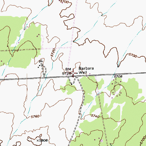Topographic Map of Barbara Well, AZ
