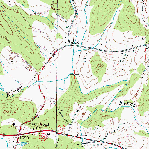 Topographic Map of Beaverdam Creek, NC