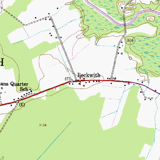 Topographic Map of Beckwith, NC