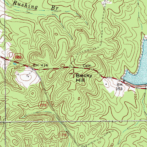 Topographic Map of Becky Hill, NC