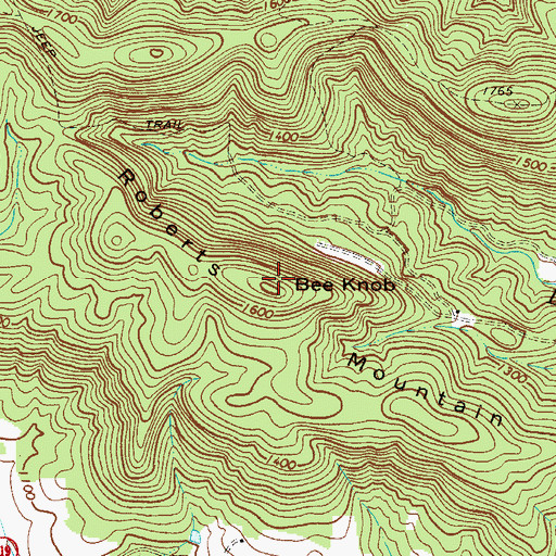 Topographic Map of Bee Knob, NC