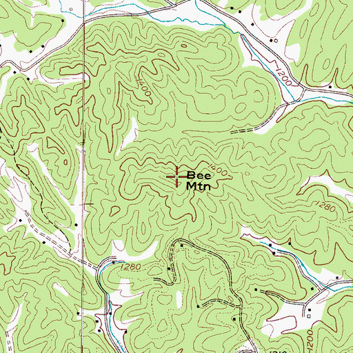 Topographic Map of Bee Mountain, NC
