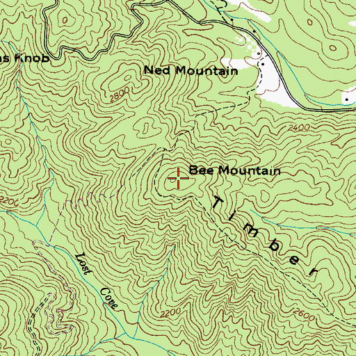 Topographic Map of Bee Mountain, NC