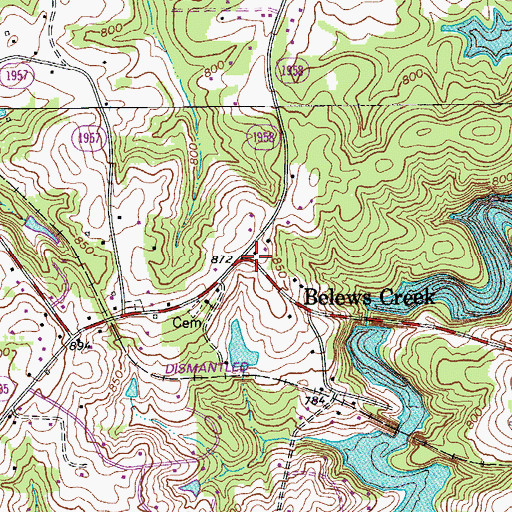 Topographic Map of Belews Creek, NC