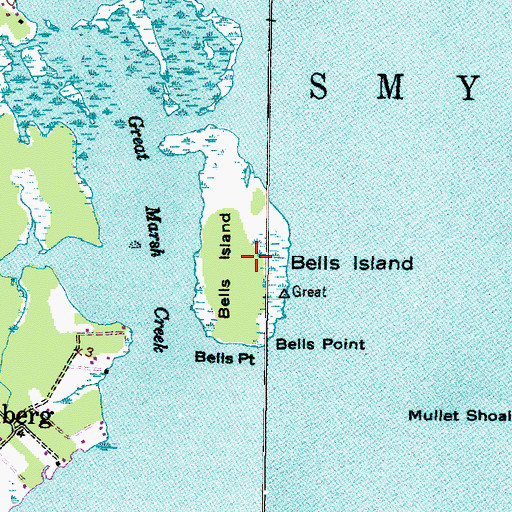 Topographic Map of Bells Island, NC