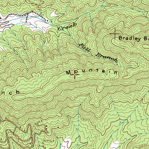 Topographic Map of Bench Mountain, NC