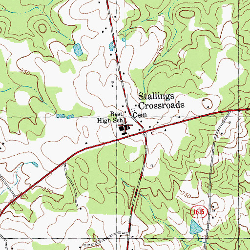 Topographic Map of Best High School, NC
