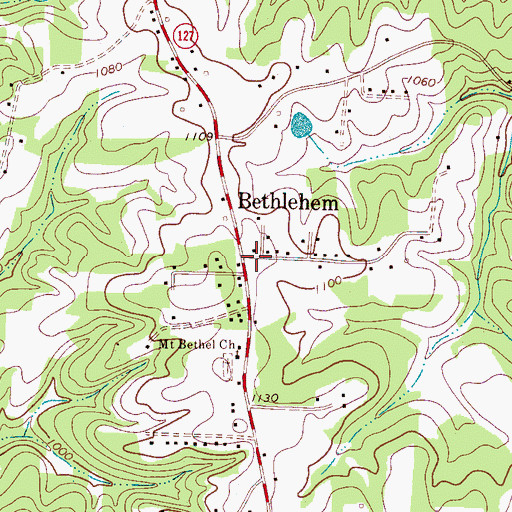 Topographic Map of Bethlehem, NC