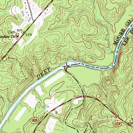 Topographic Map of Big Governors Creek, NC