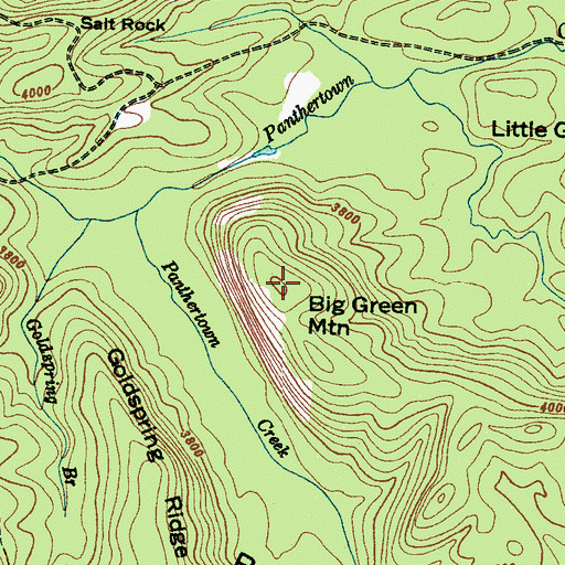 Topographic Map of Big Green Mountain, NC