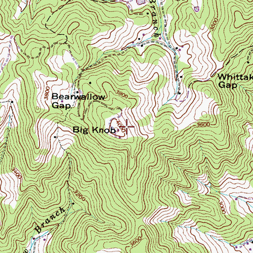 Topographic Map of Big Knob, NC
