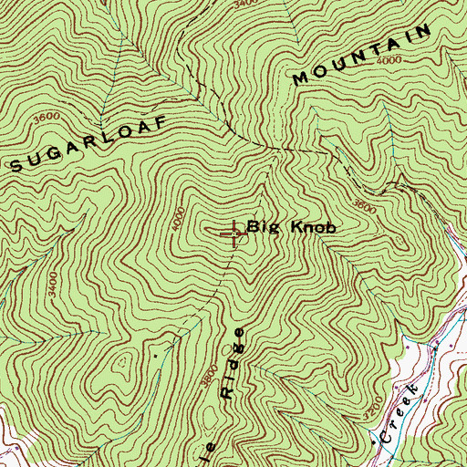 Topographic Map of Big Knob, NC