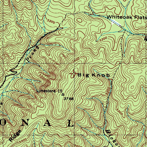 Topographic Map of Big Knob, NC