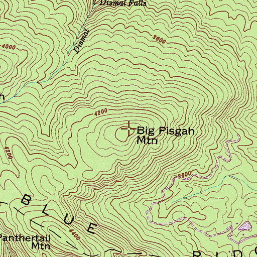 Topographic Map of Big Pisgah Mountain, NC