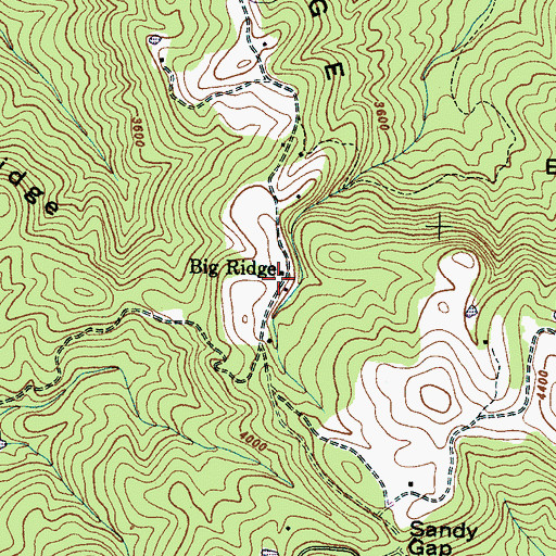 Topographic Map of Big Ridge, NC